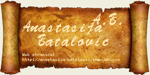Anastasija Batalović vizit kartica